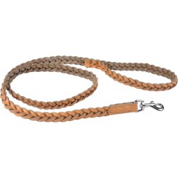 NC Laisse En Cuir Tresse Naturel 120cm Pour Chien