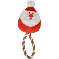 NC Jouet Peluche Pere Noel Et Corde Pour Chien