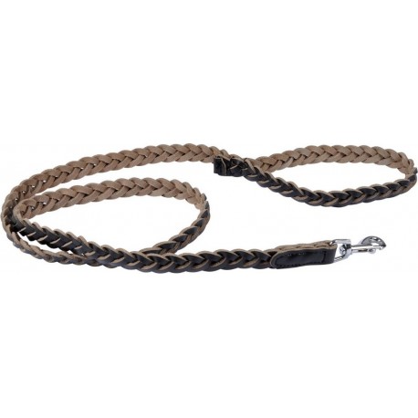 NC Laisse En Cuir Tresse Noir 120cm Pour Chien