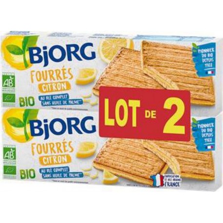 Bjorg Biscuits fourrés bio Citron 2x255g 510g