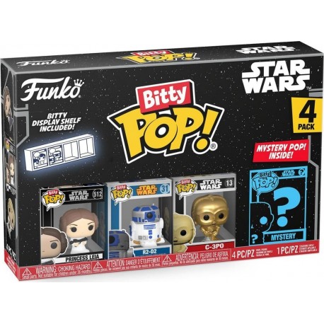 POP STAR WARS FUNKO Pack 4 Figurines Bitty POP STAR WARS Leia FUNKO