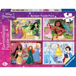 RAVENSBURGER Puzzle Disney Pricesses 4 x 100 pièces la boîte