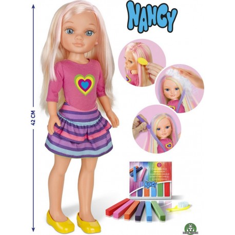 NANCY Poupée Mèches en Couleur la poupée