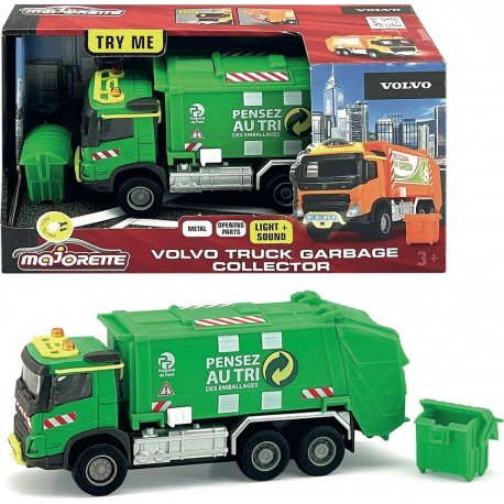 MAJORETTE Camion de poubelle Volvo la boîte