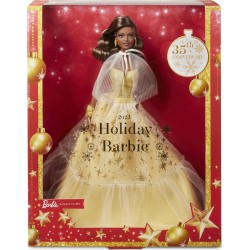 MATTEL Poupée Barbie Joyeux Noel Brune la poupée