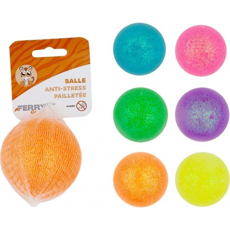 FERRY JOUETS Balle anti-stress pailletée Ø 7cm le jouet