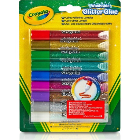 CRAYOLA Tubes de colle Glitter Glue les 9 tubes