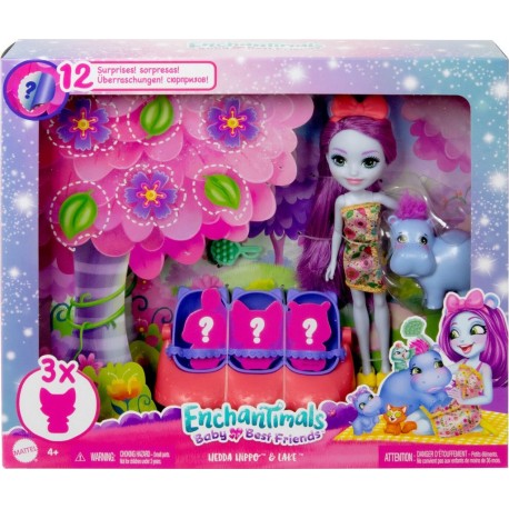 MATTEL Coffret Enchantimals Hippo et bébés besties le coffret