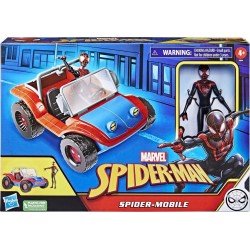 HASBRO Spider-mobile + figurine Marvel inclus une figurine miles morales 15cm + son véhicule