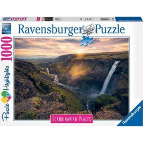 Ravensburger Puzzle 1000 P La Cascade Háifoss, Islande (puzzle Highlights)