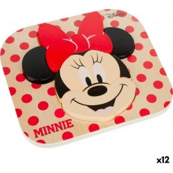 Disney Puzzle Enfant En Bois Minnie Mouse + 12 Mois 6 Pièces (12 Unités)