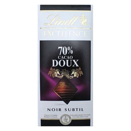 Lindt Excellence Noir Subtile 70% Cacao Doux (lot de 6)