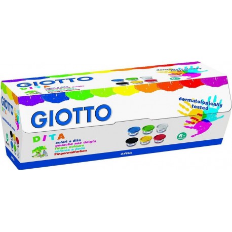 NC Giotto Coffret De 6 Pots Gouache Doigts 100 Ml Assortis