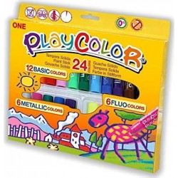 NC Set De Peinture Playcolor Basic Metallic Fluor Multicouleur 24 Pièces