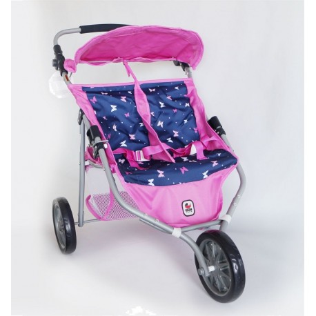 NC Poussette Jogger 3 Roues Pour Poupées Jumelles