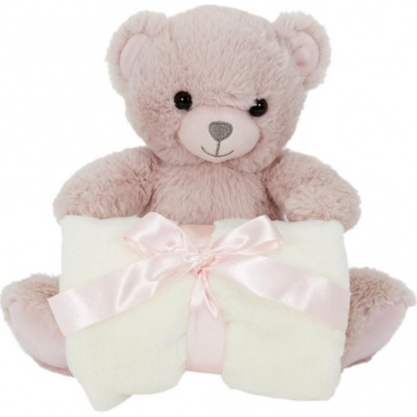 NC Peluche & Plaid Enfant ours 70x70cm Rose