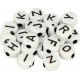 300 Perles Alphabet 7 Mm Blanc Et Noir