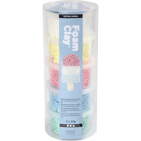 NC Set 5 Pâtes À Modeler Foam Clay Pastel 25g