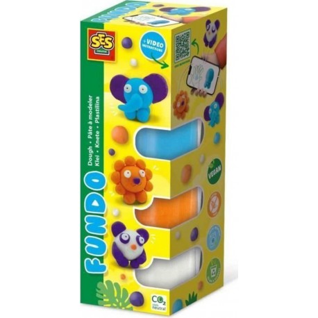 NC Pâte A Modeler Fundo Animaux Sauvages (3x90gr-1x40gr) - Interactive Pour Les Jeunes Enfants