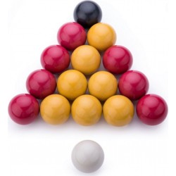 NC Lot De 16 Billes De Billard jeu Anglais 5cm Jaune & Rouge