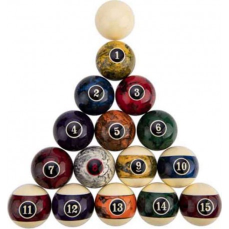 NC Lot De 16 Billes De Billard jeu Américain 5cm Multicolore