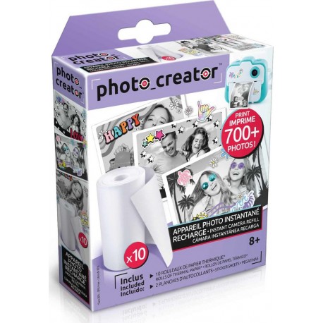 Canal Toys Photo Creator Appareil Photo Instantané Recharge Avec 10 Rouleaux Et 2 Planches De Stickers