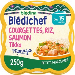 Blédina BLEDICHEF COURGETTES RIZ SAUMON TIKKA 250g