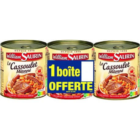 William Saurin Le Cassoulet Mitonné 3x840g 2.52Kg