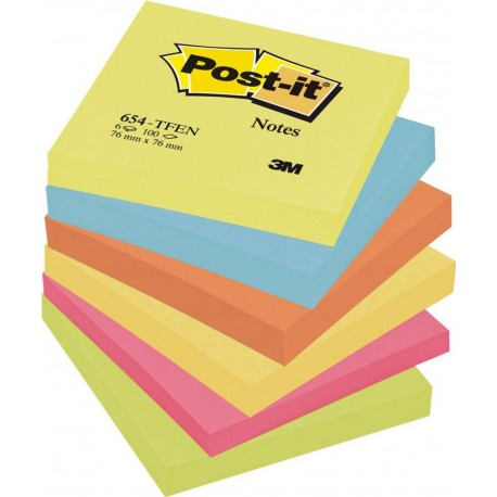 POST IT Bloc cube post il 76mm x 76mm x 6 POST-IT les 6 blocs