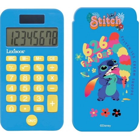 LEXIBOOK Calculatrice de Poche Stitch avec Couvercle de Protection,