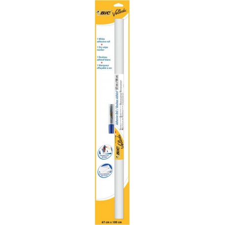 BIC Rouleau adhésif 67x100cm + 1 feutre VELLEDA le lot rouleau adhésif + feutre