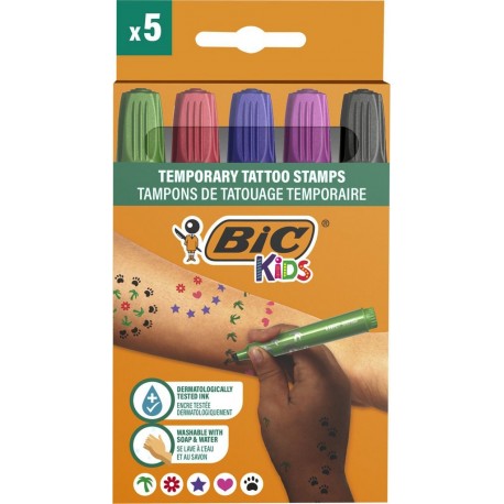 BIC Tampon de tatouage temporaire KIDS lot de 5 tampons