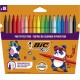 BIC Feutre de couleur à encre lavable KIDS lot de 18 feutres de couleur