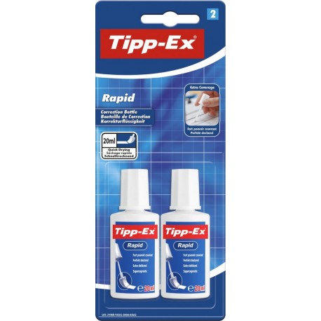 TIPP EX Correcteur liquide rapide TIPP-EX les 2 flacons de 20ml