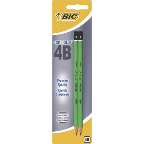 BIC Crayon à papier graphite Criterium 4B lot de 2 crayons à papier