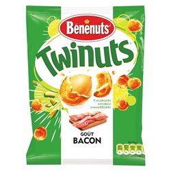 Bénénuts Twinuts Goût Bacon 150g (lot de 10 x 3 paquets)