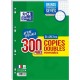 OXFORD Copies doubles perforées 21cm x 29,7cm 300 feuilles Grands carreaux lot de 300 copies doubles