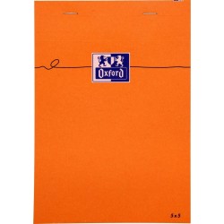 OXFORD Bloc 5x5 petits carreaux orange le bloc de 160 pages