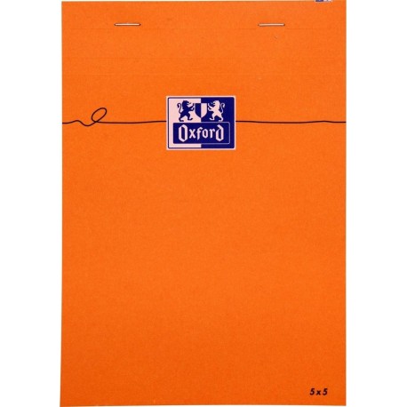 OXFORD Bloc 5x5 petits carreaux orange le bloc de 160 pages