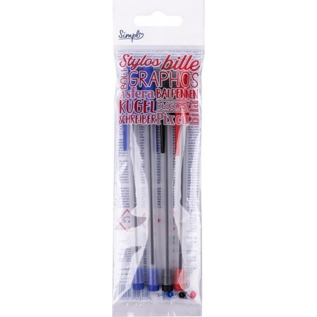 NC Stylo à bille coloris assortis x4 lot de 4 stylos