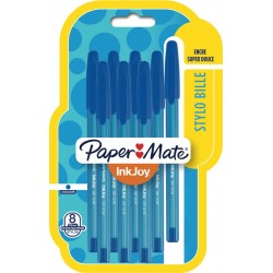 PAPERMATE Stylo à bille InkJoy Bleu lot de 8 stylos