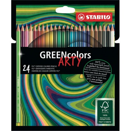 STABILO Crayon de couleur Greencolors Arty lot de 24 crayons de couleur