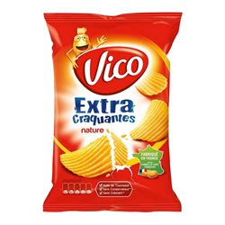 Vico Chips Extra Craquantes Nature 135g (lot de 10 x 10 paquets)
