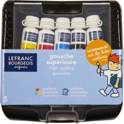 LEFRANC BOURGEOIS Gouache supérieure 10ml couleurs primaires les 5 tubes de 10ml