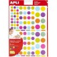 APLI Gommette rondes couleurs Peps lot de 624 gommettes