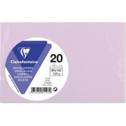 CLAIREFONTAINE Enveloppe de visite lilas 90X140 120g x20 lot de 20 enveloppes