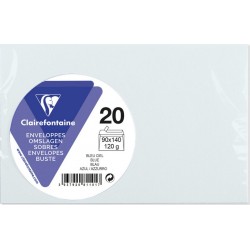 CLAIREFONTAINE Enveloppe de visite bleue ciel 90x140mm 120g x20 lot de 20 enveloppes