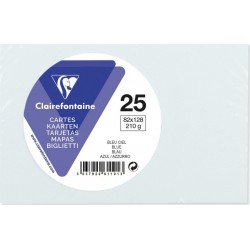 CLAIREFONTAINE Carte de visite bleue ciel 82x128mm 210g x25 lot de 25 cartes