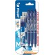 PILOT Stylo roller effaçable Clicker bleu X3 + 6 recharges bleues lot de 3 rollers et 6 recharges