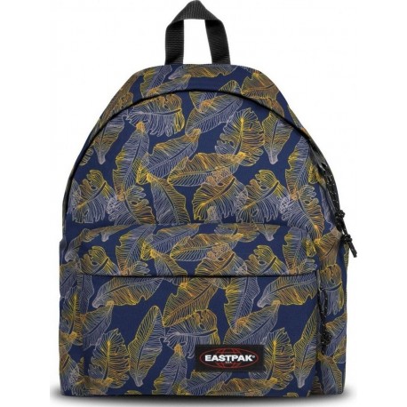 NC Sac À Dos Eastpak Synthétique Imprimé Feuille Bleu Jaune Ek620